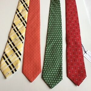 Lot of 4 Vineyard  Vines Custom collection silk Tie made in USA 🇺🇸
